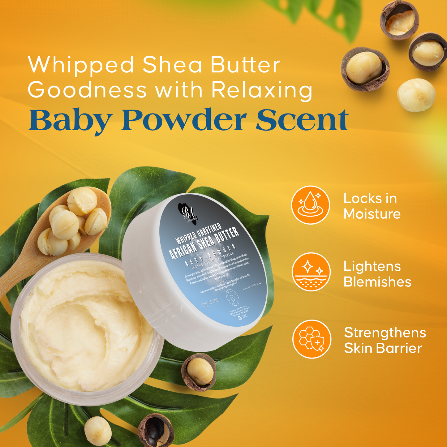 WHIPPED SHEA BUTTER - BABY POWDER