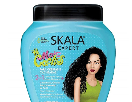 SKALA Hair Type 3ABC Mais Cachos - More Curls Eliminate Anti Frizz, For Curly Hair 2 in 1 Conditioning Treatment Cream and Cream To Comb - 35.2Oz